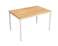Furni24 Schreibtisch-Stahlgestell 120x60x75cm, Eiche, TÜV/GS-Einfache Montage, Arbeitstisch, Bürotisch, Küchentisch, Esstisch, Druckertisch Büro-Möbel Arbeitszimmer Computertisch Gaming-Tisch Mehrzwecktisch