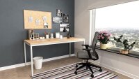 Furni24 Schreibtisch-Stahlgestell 120x60x75cm, Eiche, TÜV/GS-Einfache Montage, Arbeitstisch, Bürotisch, Küchentisch, Esstisch, Druckertisch Büro-Möbel Arbeitszimmer Computertisch Gaming-Tisch Mehrzwecktisch