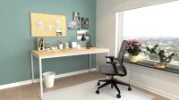 Furni24 Schreibtisch-Stahlgestell 120x60x75cm, Eiche, TÜV/GS-Einfache Montage, Arbeitstisch, Bürotisch, Küchentisch, Esstisch, Druckertisch Büro-Möbel Arbeitszimmer Computertisch Gaming-Tisch Mehrzwecktisch