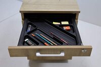 Schreibtisch Set Tetra,160 cm,Saphir Eiche Dekor/silber, inkl. Schreibtisch, Rollcontainer mit 3 Schüben, Aktenschrank