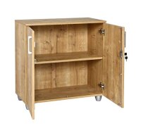 Schreibtisch Set Tetra,160 cm,Saphir Eiche Dekor/silber, inkl. Schreibtisch, Rollcontainer mit 3 Schüben, Aktenschrank