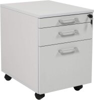 Schreibtisch Set Tetra, 160 cm, grau Dekor/silber, inkl. Schreibtisch, Rollcontainer mit 3 Schüben, Aktenschrank