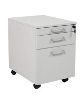 Schreibtisch Set 2 Nuvi, grau Dekor, inkl. Schreibtisch 160 cm, Rollcontainer 3 Schübe & Aktenschrank