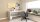 Furni24 Schreibtisch Nuvi (Grau, Kabelkanal 160x80x75 cm) fürs Arbeitszimmer und Home Office - Großer laminierter Computertisch aus Holz, 2 Kabeldurchlässe und mit verstellbarem Metall Kabelkanal, Bodengleiter, 2-Personen-Arbeitsplatz