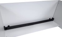 Furni24 Schreibtisch Nuvi (Grau, Kabelkanal 180x80x75 cm) fürs Arbeitszimmer und Home Office - Großer laminierter Computertisch aus Holz, 2 Kabeldurchlässe und mit verstellbarem Metall Kabelkanal, Bodengleiter, 2-Personen-Arbeitsplatz