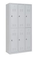 Garderobenschrank 6-türig 40 cm tief Drehriegel grau