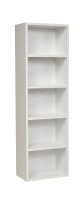Furni24 Bücherregal mit 5 Fächern, Holzregal, Würfelregal, Aufbewahrungsregal, weiß, 40x24x132h