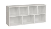 Furni24 Bücherregal mit 7 Fächern, Holzregal, Würfelregal, Aufbewahrungsregal, weiß, 49,5x24x106h