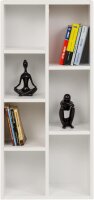 Furni24 Bücherregal mit 7 Fächern, Holzregal, Würfelregal, Aufbewahrungsregal, weiß, 49,5x24x106h