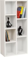 Furni24 Bücherregal mit 7 Fächern, Holzregal, Würfelregal, Aufbewahrungsregal, weiß, 49,5x24x106h