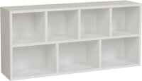 Furni24 Bücherregal mit 7 Fächern, Holzregal, Würfelregal, Aufbewahrungsregal, weiß, 49,5x24x106h