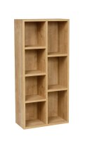 Furni24 Bücherregal mit 7 Fächern, Holzregal, Würfelregal, Aufbewahrungsregal, Saphir Eiche Dekor, 49,5x24x106h