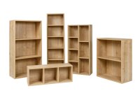 Furni24 Breites Bücherregal mit 3 Fächern, Holzregal, Würfelregal, Aufbewahrungsregal, Saphir Eiche Dekor, 60x31x115h