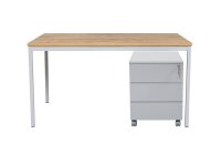 Schreibtisch 140x80x75 cm Saphir Eiche/grau  inkl. Stahl...