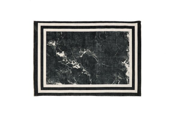 Teppich, (160x230 cm, weiß-schwarz)