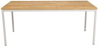Furni24 Schreibtisch-Stahlgestell 200x100x75cm, Eiche, TÜV/GS-Einfache Montage, Arbeitstisch, Bürotisch, Küchentisch, Esstisch, Druckertisch Büro-Möbel Arbeitszimmer Computertisch Gaming-Tisch Mehrzwecktisch